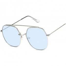 Oversized Retro Round Sunglasses Women Luxury Mirror Sun Glasses Vintage Lunette De Soleil Femme - Silverblue - C6197Y6LNC8 $...