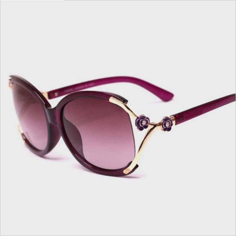 Oversized Yaozb Sunglasses Fashion Lady Hollow Glasses Camellia Sunshade Mirror Trendy Sunglasses (Color B) - B - C9199EWCISR...