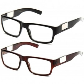 Rectangular Casual Nerd Thick Clear Frames Fashion Glasses Rectangular Clear Lens Eye Glasses - CS1822UNZMY $27.19