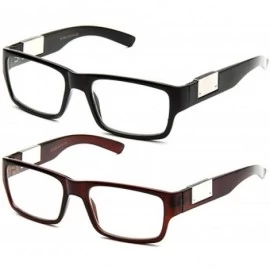 Rectangular Casual Nerd Thick Clear Frames Fashion Glasses Rectangular Clear Lens Eye Glasses - CS1822UNZMY $13.90