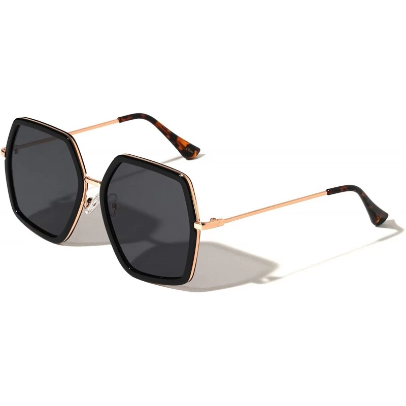 Butterfly Geometric Polygon Thin Frame Fashion Sunglasses - Black - C1197LA9IH6 $14.46