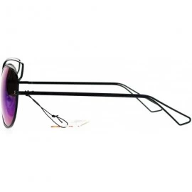 Butterfly Metal Wire Rim Horned Butterfly Womens Sunglasses - Black Teal - C212FLPII3L $11.56