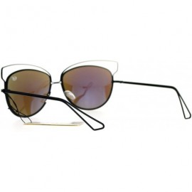 Butterfly Metal Wire Rim Horned Butterfly Womens Sunglasses - Black Teal - C212FLPII3L $11.56