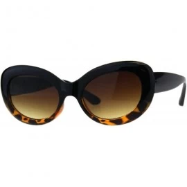 Oval Womens Sunglasses Oval Cateye Vintage Fashion Frame UV 400 - Black Tort (Brown Gradient) - CA18KZH4W4I $19.17