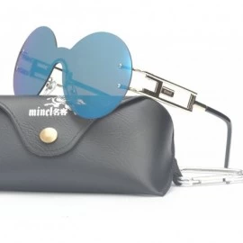 Round 2017 New Frameless Personality Fashion Men and Women One Piece of Round sunglasses - Gold-blue - C61833YZK6Q $26.06
