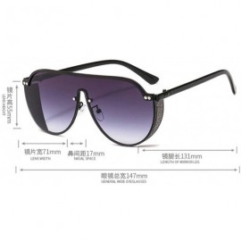Square 2019 new fashion half frame punk unisex brand retro luxury men's driving sunglasses UV400 - Purple&pink - C018SAG72RW ...