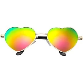 Square Hot Sale! Womens Fashion Glasses-Summer Beach Heart Shape Sunglasses Metal Frame Lolita Love Eyewear (B) - B - CZ18RX5...