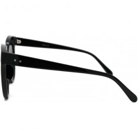 Rectangular Womens Retro Oversize Cat Eye Horn Rim Chic Sunglasses - Black Gold Black - CW18WRDNDYC $14.96