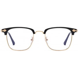 Semi-rimless Retro Blue Light Blocking Glasses for Men Women Oval Rimless Clear Lens Computer Eyewear - 3 - CA193DS7NZ2 $15.50