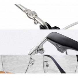 Semi-rimless Retro Blue Light Blocking Glasses for Men Women Oval Rimless Clear Lens Computer Eyewear - 3 - CA193DS7NZ2 $15.50