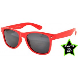Round Classic Vintage Retro 80's Sunglasses for Mens or Women Colored Frame - Glow in the Dark Smoke Lens Red - CT11RB0I1P5 $...