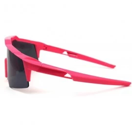 Rectangular Mens XL Oversize Shield Robotic Plastic Sport Sunglasses - Pink Black - C21969XOMYT $12.75