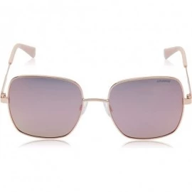 Square Women's PLD6060/S Square Sunglasses - Gold Pink/Polarized Gray Rose Gold - 57mm - CI18II7MXDT $45.78
