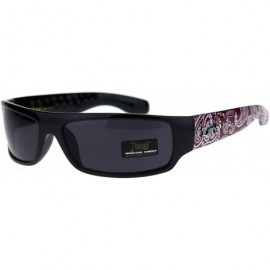 Wrap Mad Dog Hardcore Gangster Cholo Narrow Rectangular Sunglasses - Red Bandana - CA18QY0N74M $11.92