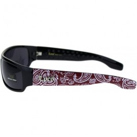 Wrap Mad Dog Hardcore Gangster Cholo Narrow Rectangular Sunglasses - Red Bandana - CA18QY0N74M $11.92