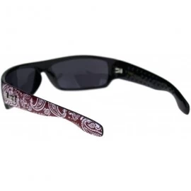 Wrap Mad Dog Hardcore Gangster Cholo Narrow Rectangular Sunglasses - Red Bandana - CA18QY0N74M $11.92