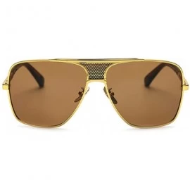 Square Men Sunglasses Square Metal Sun Protection Glasses Retro Gradient Lens Oversized Women Sunglass - CS18D7I5ME9 $24.94