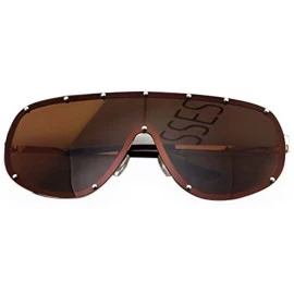 Shield Oversize XXL Huge Large Shield Wrap Big Mask Polarized Sunglasses - Brown - CV17XMHAAO3 $7.25