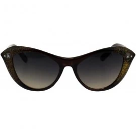 Butterfly Curvy Cateye Butterfly Sunglasses Womens Chic Fashion Shades UV 400 - Brown - CG18H77HXYG $10.91