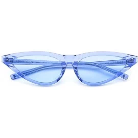 Cat Eye Acetate Polarized Sunglasses Transparent Cat Eye Sun Glasses for Women 9115 - Blue - CQ18NEMHOTT $56.88