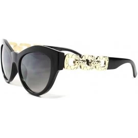 Cat Eye Designer Fashion Elegant Womens Sexy Chic Cat Eye Sunglasses - Black - CG18XHA3552 $8.21