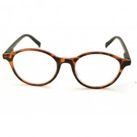Round shoolboy fullRim Lightweight Reading spring hinge Glasses - 2 Tone Shiny Tortoise / Shiny Black Temple - CL186AHGYAU $3...