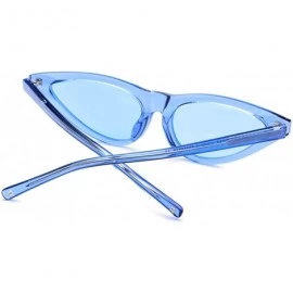 Cat Eye Acetate Polarized Sunglasses Transparent Cat Eye Sun Glasses for Women 9115 - Blue - CQ18NEMHOTT $56.88