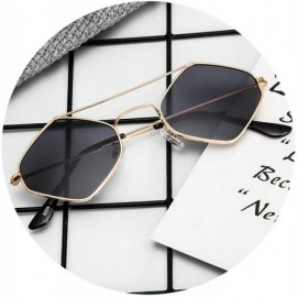 Oversized Vintage style Rhombus Sunglasses for Unisex Metal PC UV 400 Protection Sunglasses - Gold Grey - CJ18T2TN8L0 $28.10