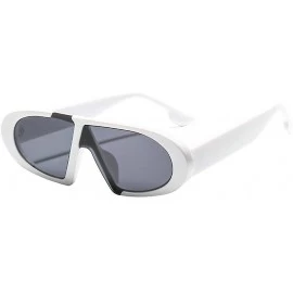 Oval Retro Small Frame Hip Hop Women Sunglasses 2019 New Luxury Brand Fashion One Piece black Glasses UV400 - CA18Z8064RA $23.95