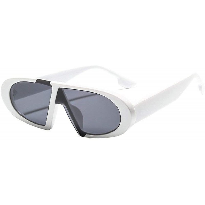 Oval Retro Small Frame Hip Hop Women Sunglasses 2019 New Luxury Brand Fashion One Piece black Glasses UV400 - CA18Z8064RA $13.38