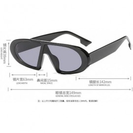 Oval Retro Small Frame Hip Hop Women Sunglasses 2019 New Luxury Brand Fashion One Piece black Glasses UV400 - CA18Z8064RA $13.38