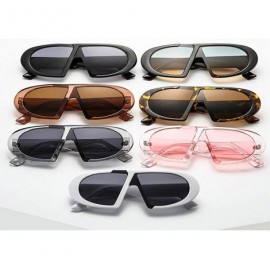 Oval Retro Small Frame Hip Hop Women Sunglasses 2019 New Luxury Brand Fashion One Piece black Glasses UV400 - CA18Z8064RA $13.38