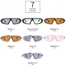 Oval Retro Small Frame Hip Hop Women Sunglasses 2019 New Luxury Brand Fashion One Piece black Glasses UV400 - CA18Z8064RA $13.38