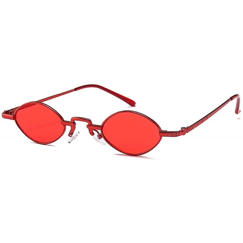 Oval Super Cute Oval Sunglasses Womens Mens 2018 Small Chic Design Eyewear UV400 - Red - C218DK2HOQC $12.65