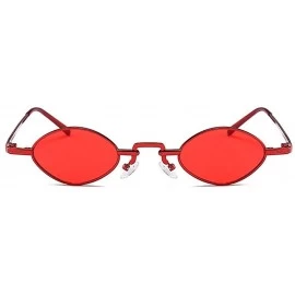 Oval Super Cute Oval Sunglasses Womens Mens 2018 Small Chic Design Eyewear UV400 - Red - C218DK2HOQC $12.65