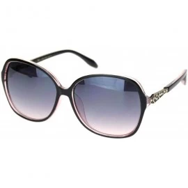 Butterfly Elegant Rhinestone Jewel Trim Designer Butterfly Sunglasses - Black Pink Gradient Black - CB18N8TERKX $11.37