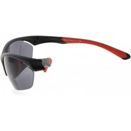 Sport Retro Mens Womens Sports Half-Rimless Bifocal Sunglasses - Black Frame/Red Arm - C6189AIX432 $25.79