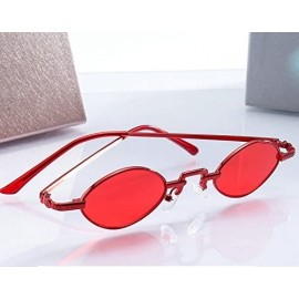 Oval Super Cute Oval Sunglasses Womens Mens 2018 Small Chic Design Eyewear UV400 - Red - C218DK2HOQC $12.65