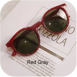 Round Sunglasses Women Round Glasses Sun UV400 Retro Vintage Shades Elegant Sunglass Gafas De Sol M1332 - Red Gray - CO197Y7H...