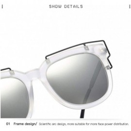 Rimless Vintage Cat Eye Sunglasses Colorful Polarized Sunglasses One Piece Unisex for Party Gifts - Blue - CT190HUTS0N $15.92