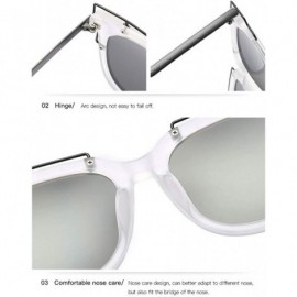 Rimless Vintage Cat Eye Sunglasses Colorful Polarized Sunglasses One Piece Unisex for Party Gifts - Blue - CT190HUTS0N $15.92