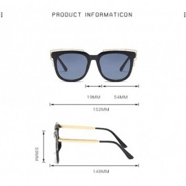 Rimless Vintage Cat Eye Sunglasses Colorful Polarized Sunglasses One Piece Unisex for Party Gifts - Blue - CT190HUTS0N $15.92