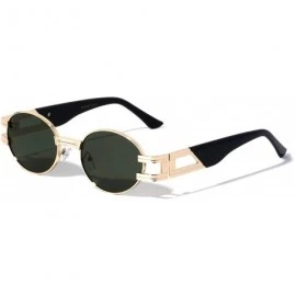 Oval Oval Retro Art Nouveau Vintage Style Metal Frame Sunglasses - 4 Pack Black - Blue - Brown - Green - CE1978ESE8T $33.34