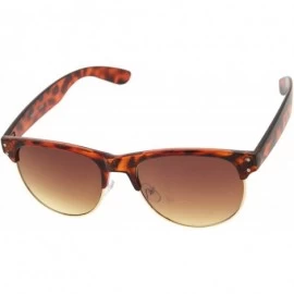 Wayfarer Vintage Inspired Retro Half Frame Horn Rimmed Horn Rimmed Style Sunglasses (Shiny Tortoise) - C5116P3ALMJ $9.73