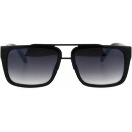Rectangular Unisex Sunglasses Stylish Rectangular Designer Retro Fashion Shades UV 400 - Black Gunmetal - CW1880IKX35 $9.91