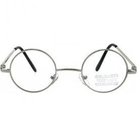 Round Snug Extra Small Clear Lens Metal Rim Hippie Eyeglasses - Silver - CV18EN8R3NT $18.84