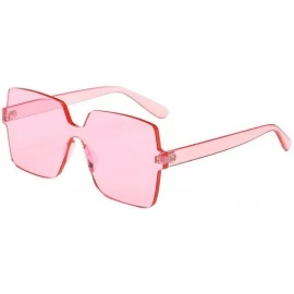 Oversized Sunglasses Rimless Vintage Oversized Glasses - D - CW18QTDKLAL $14.73