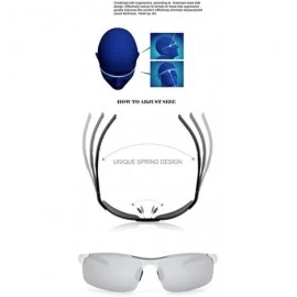 Rimless Men Sport Al-Mg Polarized Sunglasses Unbreakable for Driving Cycling Fishing Golf - A4 Silver Frame/Silver Lens - C91...