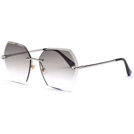 Rimless Sunglasses Polarized Protection Travelling frameless - Gray - CM18UZ6C56G $53.83