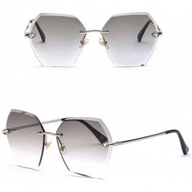 Rimless Sunglasses Polarized Protection Travelling frameless - Gray - CM18UZ6C56G $27.23